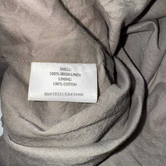 Eileen Fisher Taupe Irish Linen Ruffle A-Line Skirt Size Small Petite - Picture 4 of 8